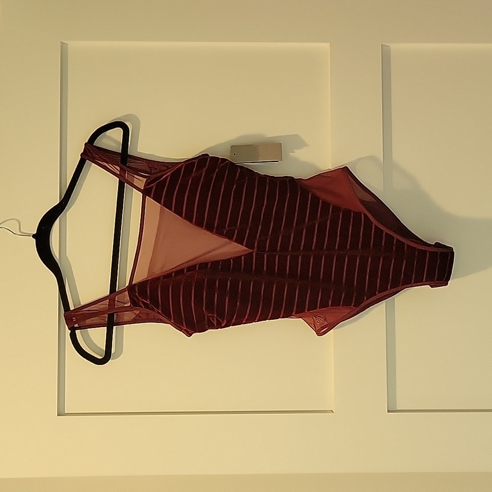 KENNETH COLE velour swimsuit,M, burgundy,NWT